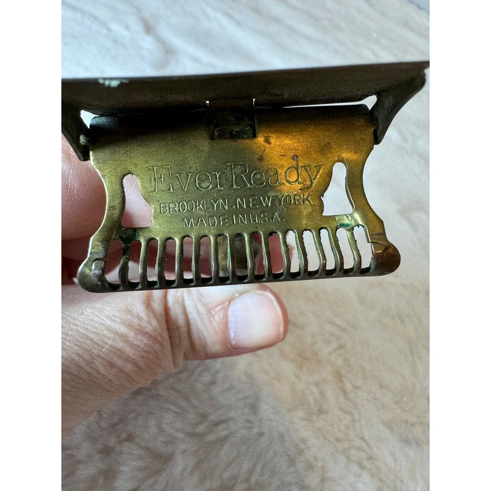 Vintage Ever-Ready Single Edge Safety Razor Ornate Handle Brooklyn NY Made USA